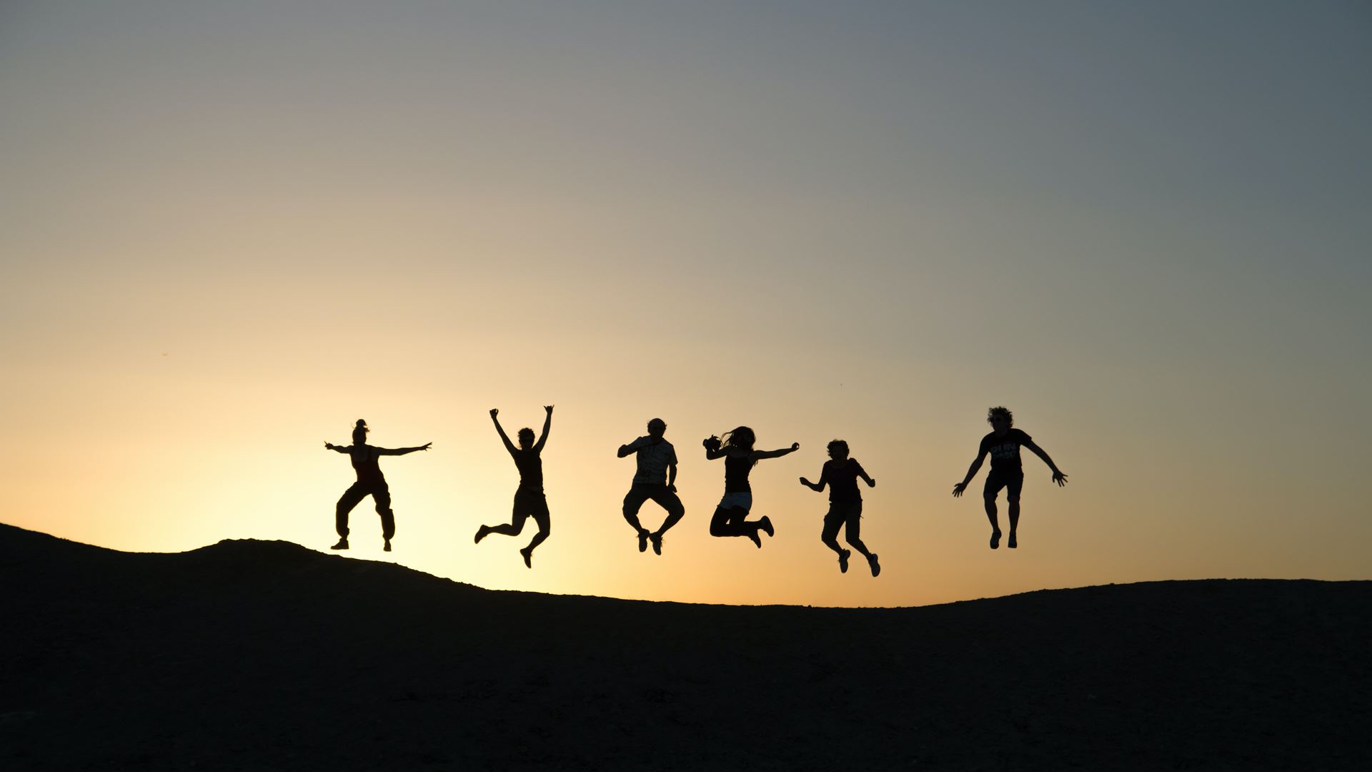 jumping in the desert